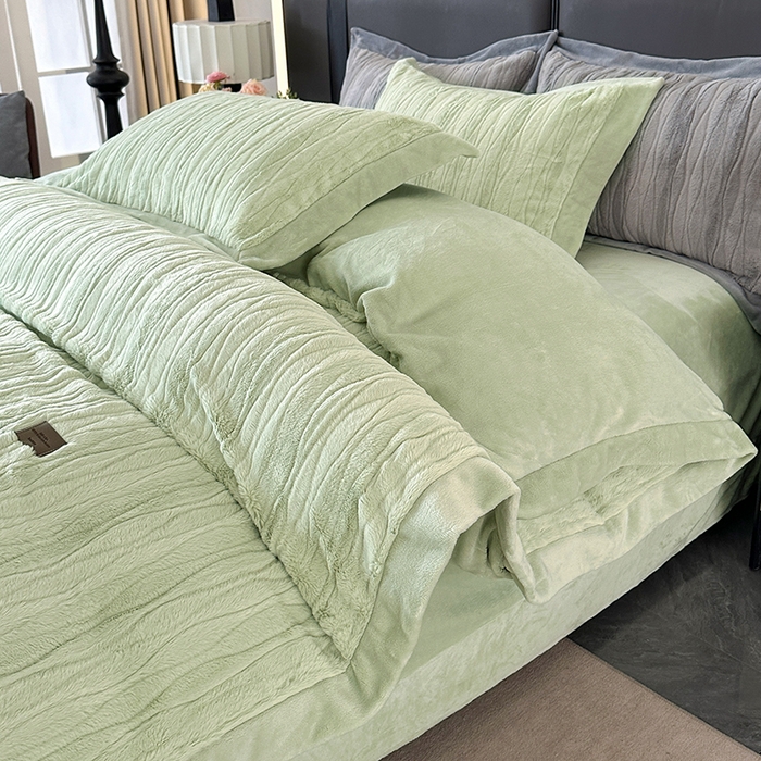 91家纺网 家纺一手货源 找家纺 （总）太阳树 2025新款高克重兔毛绒牛奶绒四件套