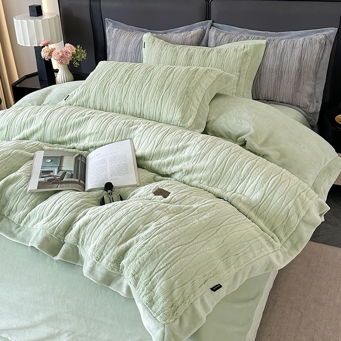 91家纺网 家纺一手货源 找家纺 （总）太阳树 2025新款高克重兔毛绒牛奶绒四件套