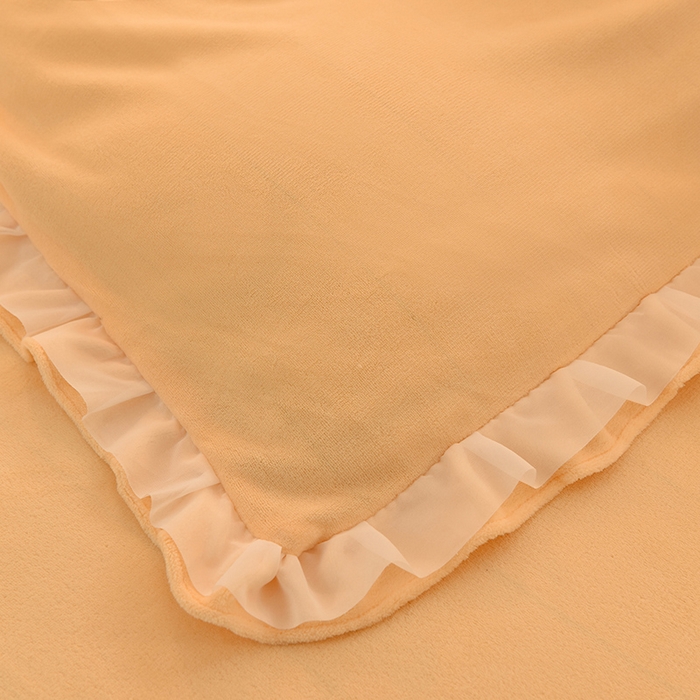 91家纺网 家纺一手货源 找家纺 后庭寝室 2025新款韩式花边牛奶绒四件套-香香公主系列 香香公主-暖黄