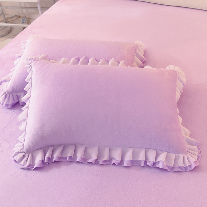 91家纺网 家纺一手货源 找家纺 后庭寝室 2025新款韩式花边牛奶绒四件套-香香公主系列 香香公主-浅紫