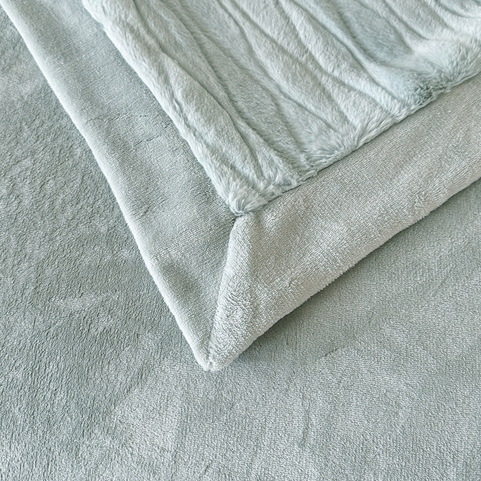 91家纺网 家纺一手货源 找家纺 太阳树 2025新款高克重兔毛绒牛奶绒四件套 海岸香颂—青草绿