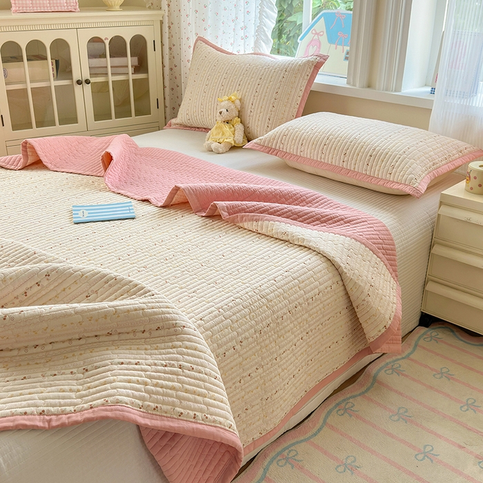 91家纺网 家纺一手货源 找家纺 美优兰 2025新款双面全棉水洗床盖 塞纳花园