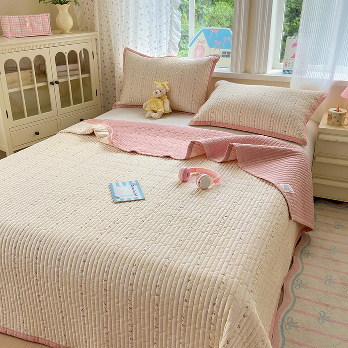 91家纺网 家纺一手货源 找家纺 美优兰 2025新款双面全棉水洗床盖 塞纳花园