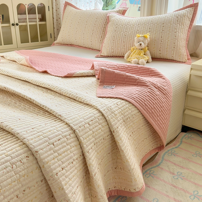 91家纺网 家纺一手货源 找家纺 美优兰 2025新款双面全棉水洗床盖 塞纳花园