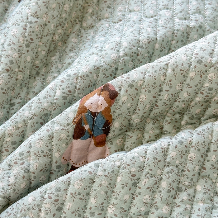 91家纺网 家纺一手货源 找家纺 美优兰 2025新款双面全棉水洗床盖 跳舞女孩