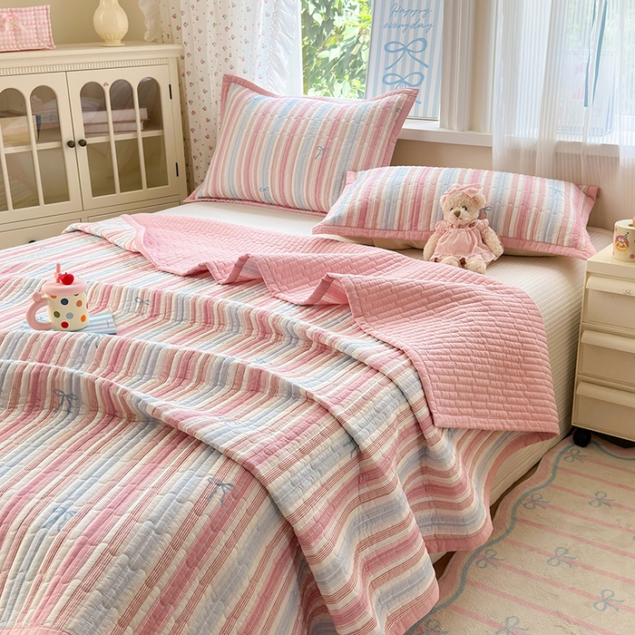 91家纺网 家纺一手货源 找家纺 美优兰 2025新款双面全棉水洗床盖 听海