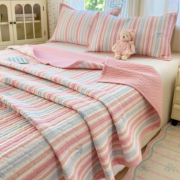 91家纺网 家纺一手货源 找家纺 美优兰 2025新款双面全棉水洗床盖 听海