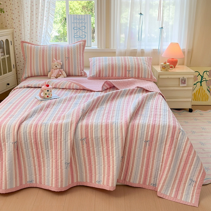 91家纺网 家纺一手货源 找家纺 美优兰 2025新款双面全棉水洗床盖 听海