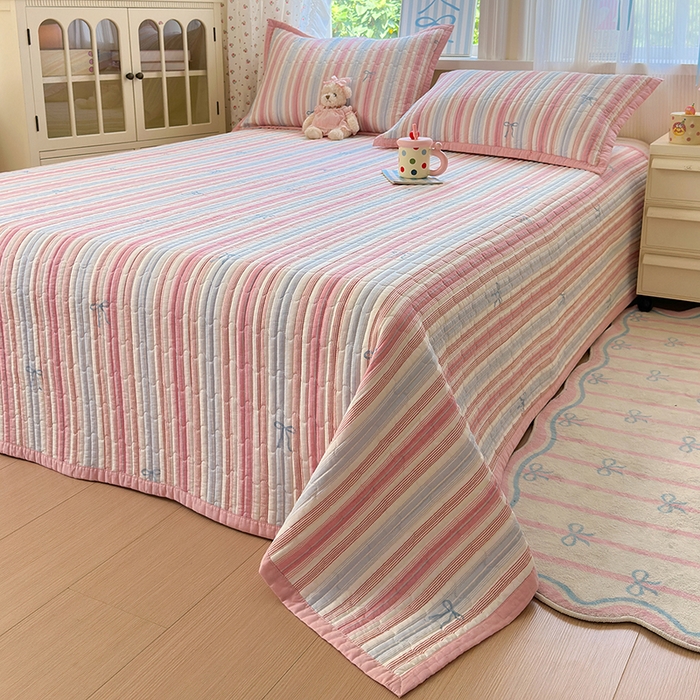 91家纺网 家纺一手货源 找家纺 美优兰 2025新款双面全棉水洗床盖 听海