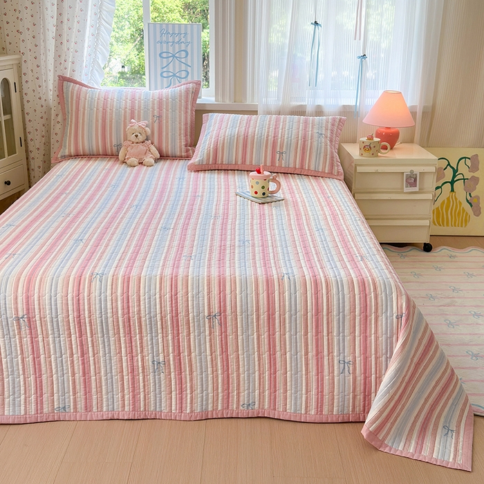 91家纺网 家纺一手货源 找家纺 美优兰 2025新款双面全棉水洗床盖 听海