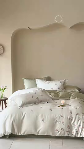 91家纺网 家纺一手货源 找家纺 （总）佳汐蓝家纺 2025新款春夏新品TENCEL兰精天丝四件套绣花系列