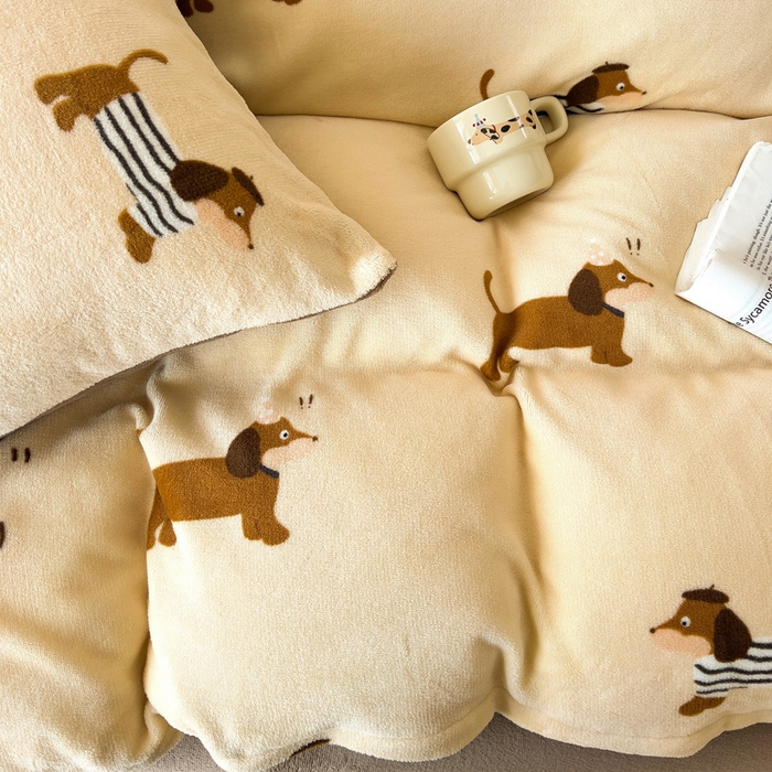 91家纺网 家纺一手货源 找家纺 （总）麦瑞家纺 2025新款印花牛奶绒四件套跑量款