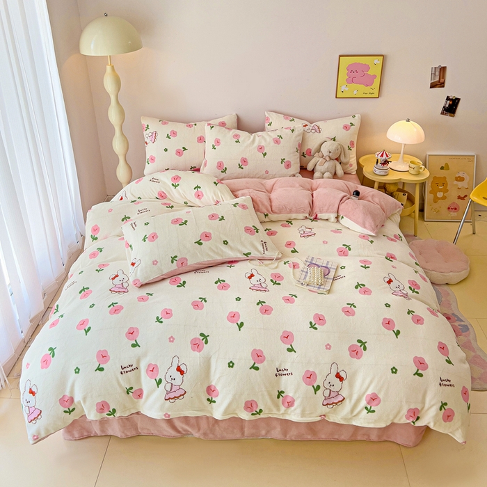 91家纺网 家纺一手货源 找家纺 （总）麦瑞家纺 2025新款印花牛奶绒四件套跑量款