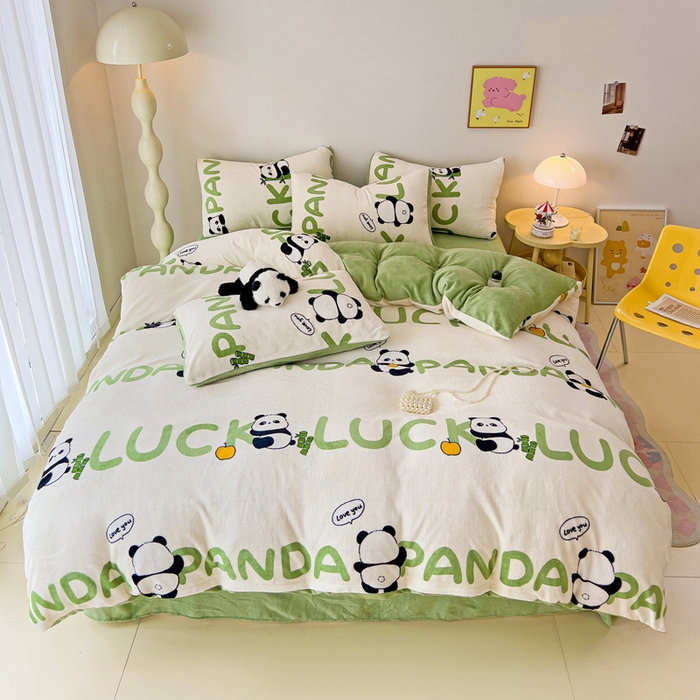 91家纺网 家纺一手货源 找家纺 （总）麦瑞家纺 2025新款印花牛奶绒四件套跑量款