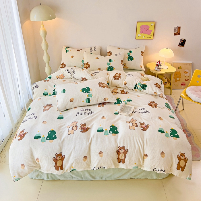 91家纺网 家纺一手货源 找家纺 （总）麦瑞家纺 2025新款印花牛奶绒四件套跑量款