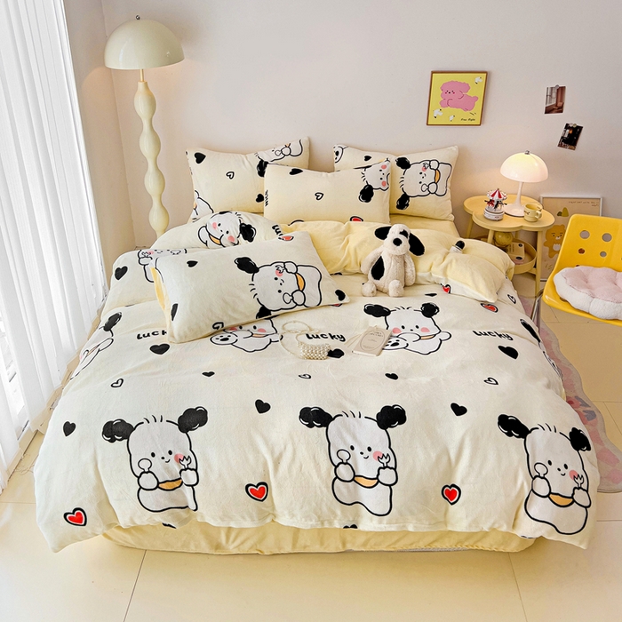 91家纺网 家纺一手货源 找家纺 （总）麦瑞家纺 2025新款印花牛奶绒四件套跑量款