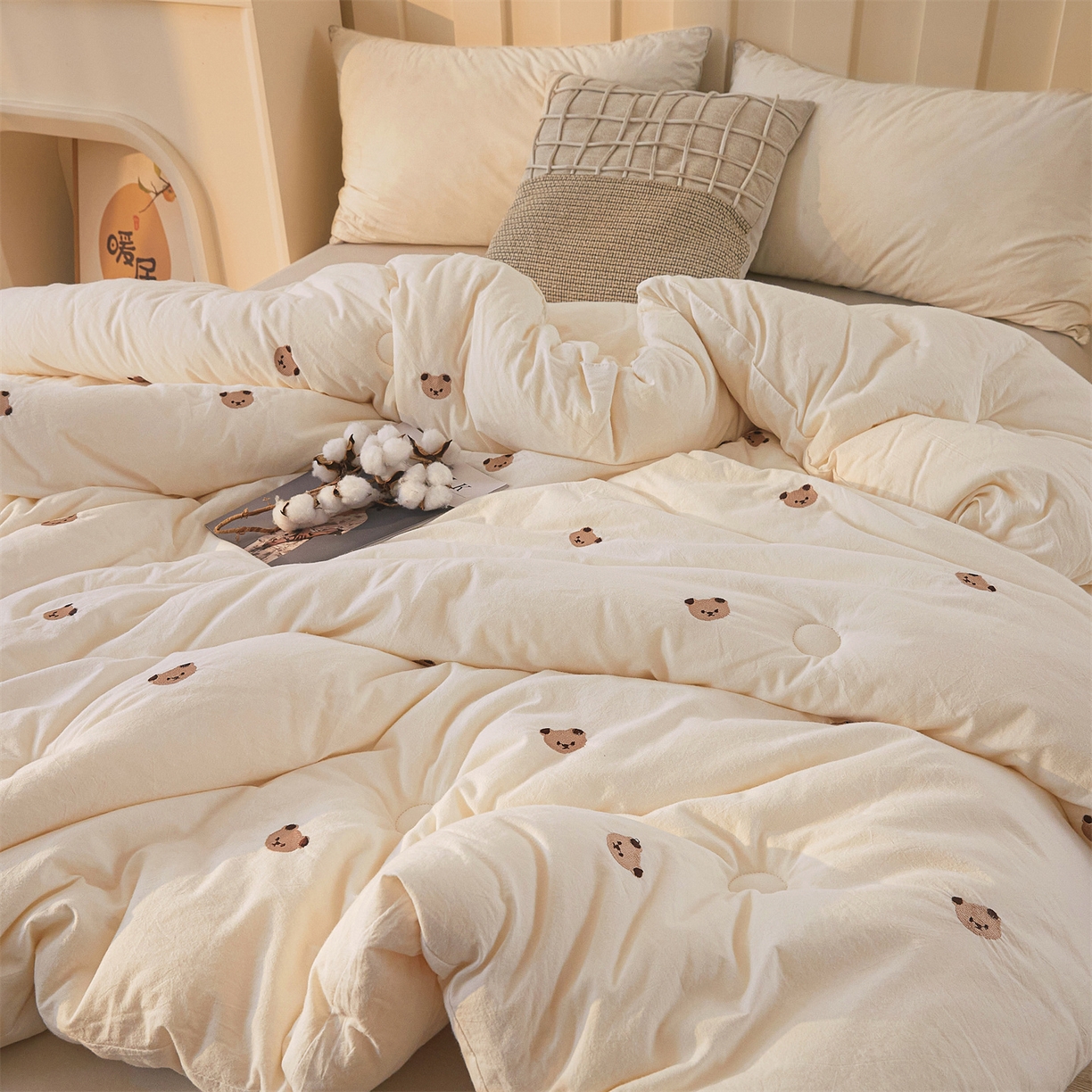 91家纺网 家纺一手货源 找家纺 （总）创优家纺 2025新款专版绣花被全棉满绣刺绣被芯里外全棉新疆棉花被纯棉被芯被子春秋被冬被儿童被直播