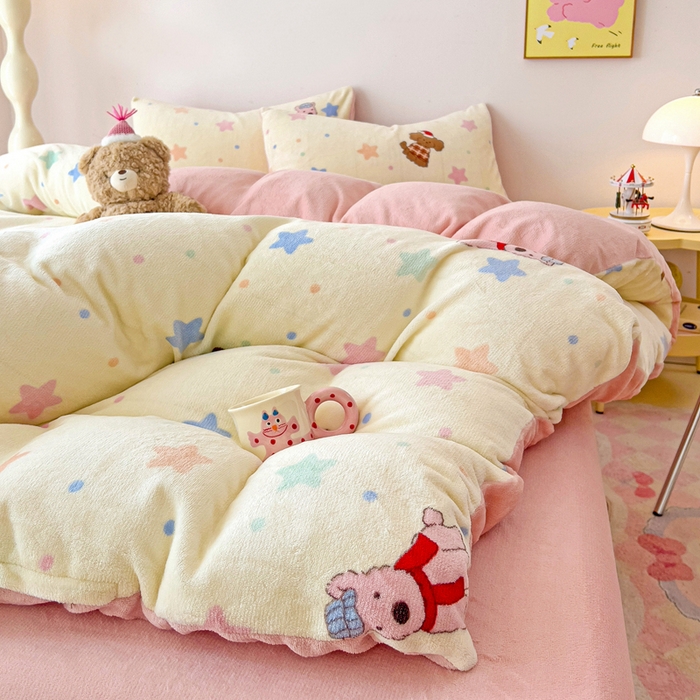 91家纺网 家纺一手货源 找家纺 麦瑞家纺 2025新款印花牛奶绒四件套跑量款 吉米