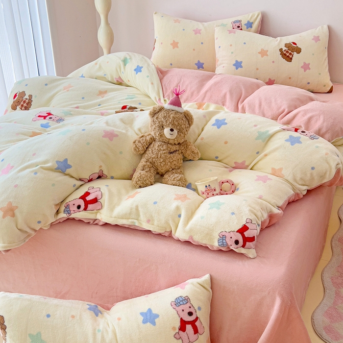 91家纺网 家纺一手货源 找家纺 麦瑞家纺 2025新款印花牛奶绒四件套跑量款 吉米