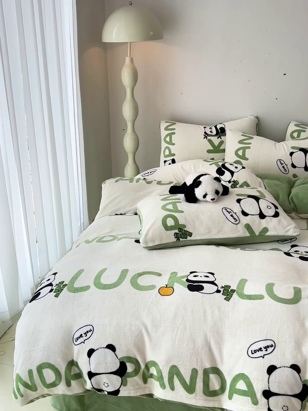 91家纺网 家纺一手货源 找家纺 麦瑞家纺 2025新款印花牛奶绒四件套跑量款 呆萌熊