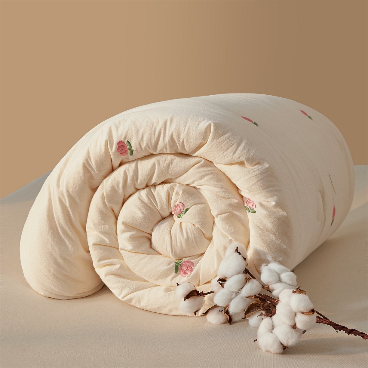 创优家纺 2025新款专版绣花被全棉满绣刺绣被芯里外全棉新疆棉花被纯棉被芯被子春秋被冬被儿童被直播 里外全棉-郁金香