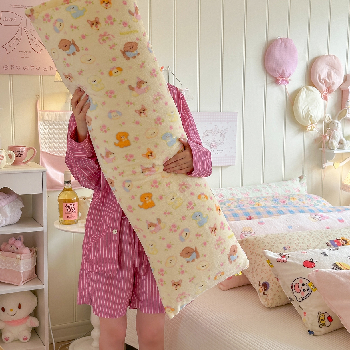 91家纺网 家纺一手货源 找家纺 （总）罗亿家纺 2025新款牛奶绒长抱枕-助眠神器（小红书推荐）