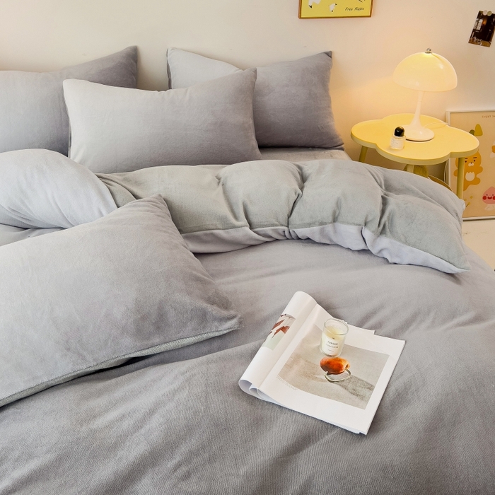 91家纺网 家纺一手货源 找家纺 麦瑞家纺 2025新款印花牛奶绒四件套跑量款 渐变-灰