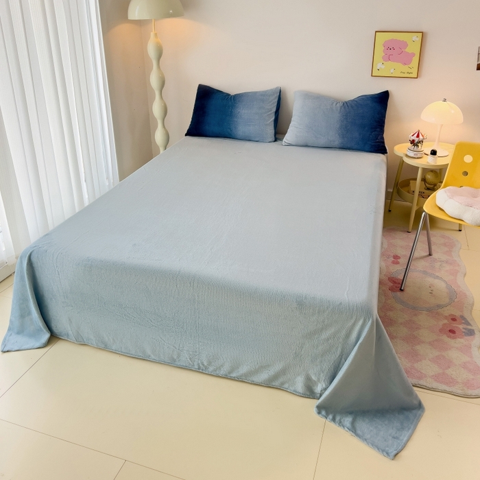 91家纺网 家纺一手货源 找家纺 麦瑞家纺 2025新款印花牛奶绒四件套跑量款 渐变-蓝