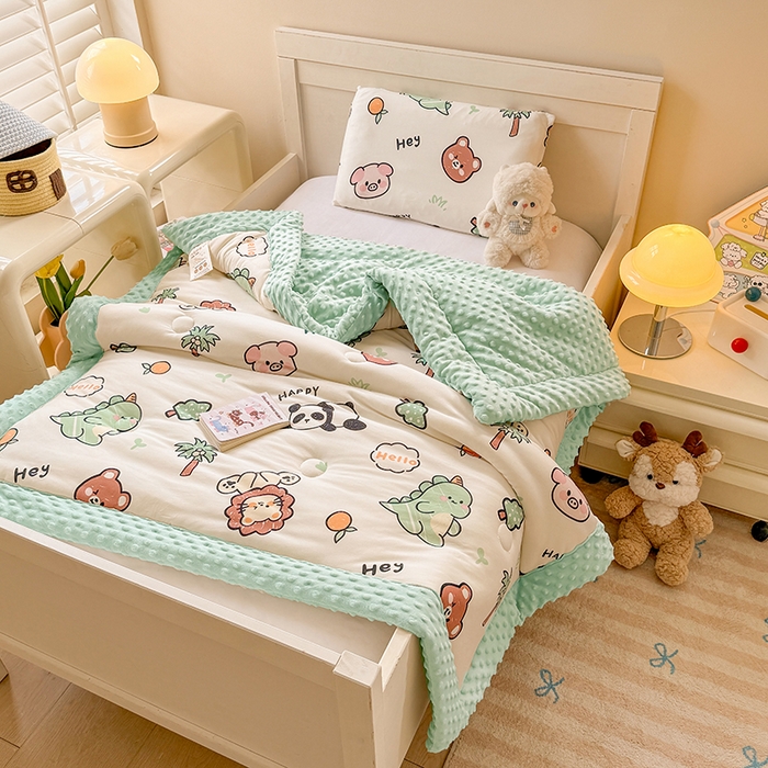 91家纺网 家纺一手货源 找家纺 （总）天瑜家纺205新款A类针织面料手包豆豆绒冬被大豆被