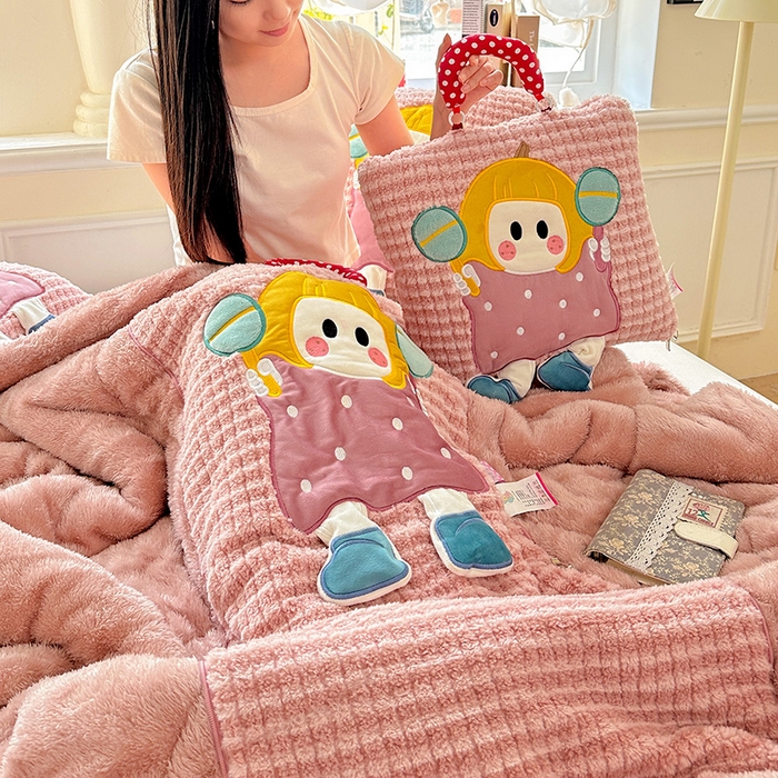 古本家居 2025新款南瓜妹抱枕被 南瓜妹粉