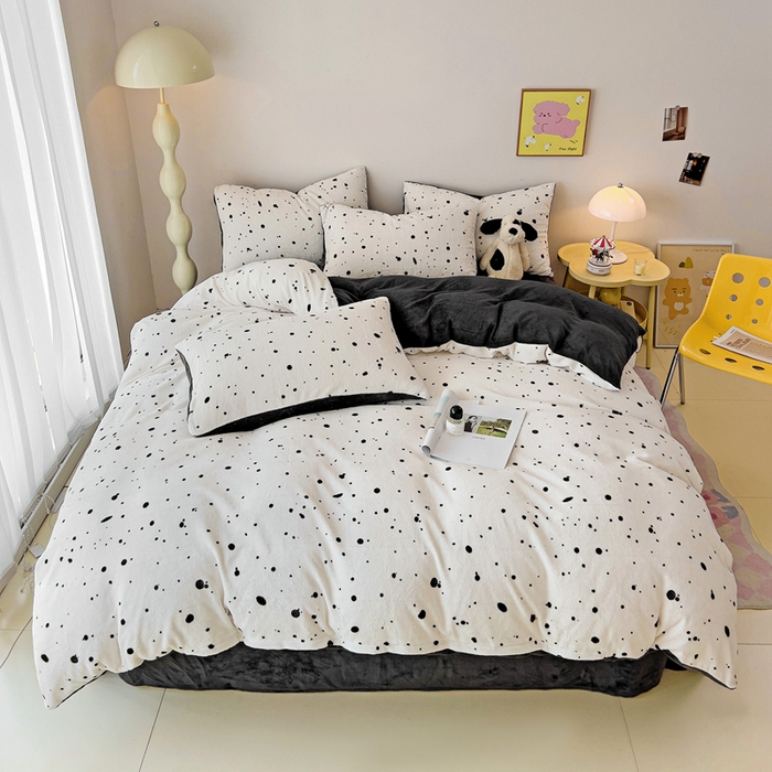 91家纺网 家纺一手货源 找家纺 麦瑞家纺 2025新款印花牛奶绒四件套跑量款 天空之城