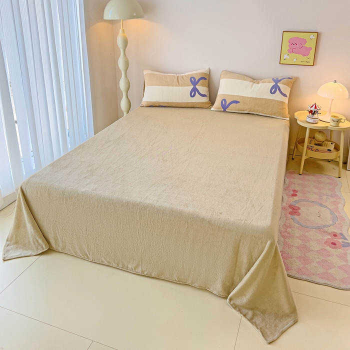 91家纺网 家纺一手货源 找家纺 麦瑞家纺 2025新款印花牛奶绒四件套跑量款 甜心结