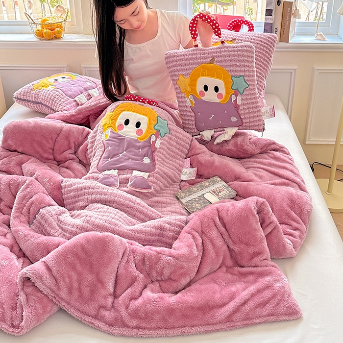 古本家居 2025新款南瓜妹抱枕被 南瓜妹紫粉