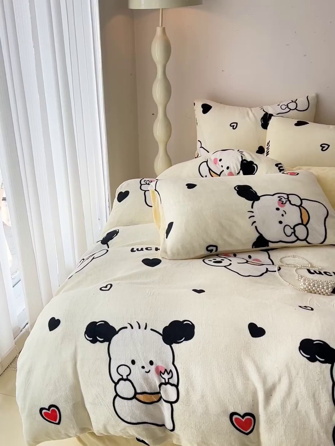 91家纺网 家纺一手货源 找家纺 麦瑞家纺 2025新款印花牛奶绒四件套跑量款 旺旺队