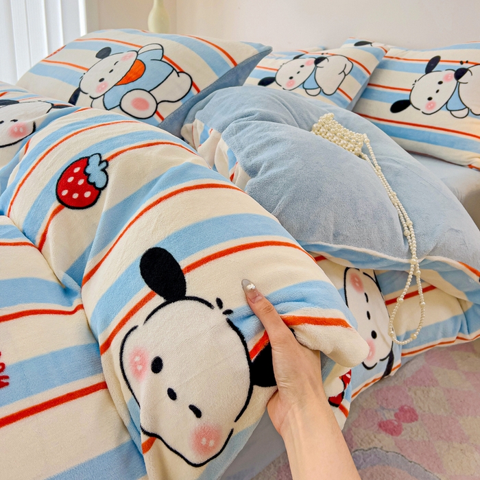 麦瑞家纺 2025新款印花牛奶绒四件套跑量款 叮当狗