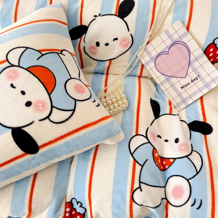 91家纺网 家纺一手货源 找家纺 麦瑞家纺 2025新款印花牛奶绒四件套跑量款 叮当狗