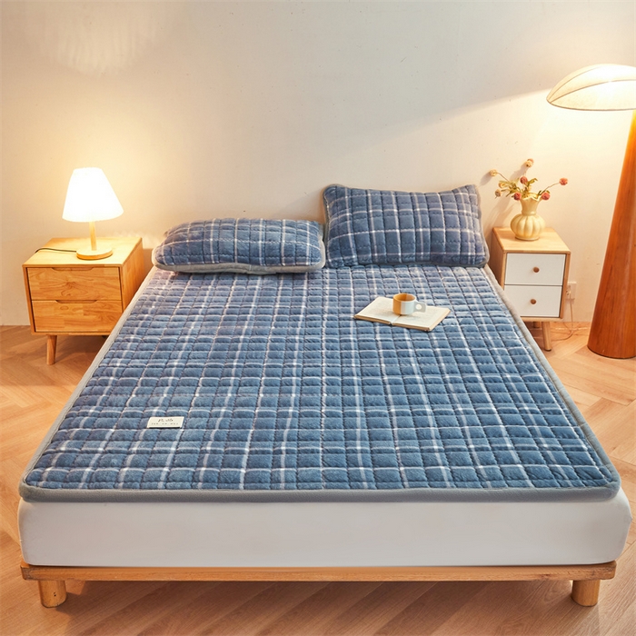 91家纺网 家纺一手货源 找家纺 （总）喜居 2025新款无印风牛奶绒床褥垫-大床图 良品系列