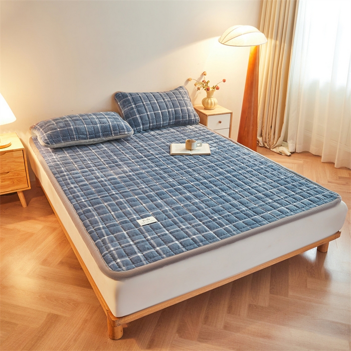 91家纺网 家纺一手货源 找家纺 （总）喜居 2025新款无印风牛奶绒床褥垫-大床图 良品系列