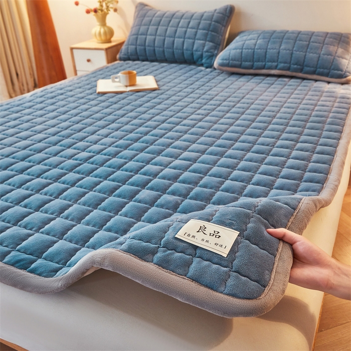 91家纺网 家纺一手货源 找家纺 （总）喜居 2025新款无印风牛奶绒床褥垫-大床图 良品系列