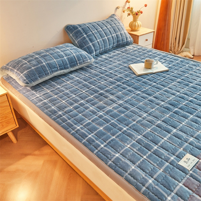 91家纺网 家纺一手货源 找家纺 （总）喜居 2025新款无印风牛奶绒床褥垫-大床图 良品系列