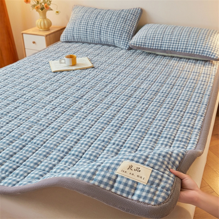 91家纺网 家纺一手货源 找家纺 （总）喜居 2025新款无印风牛奶绒床褥垫-大床图 良品系列