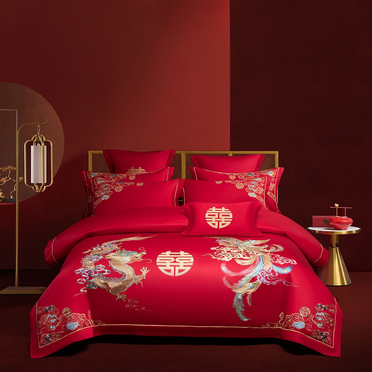 91家纺网 家纺一手货源 找家纺 （总）欧乐蒂 2025新款中式高端刺绣婚庆四件套