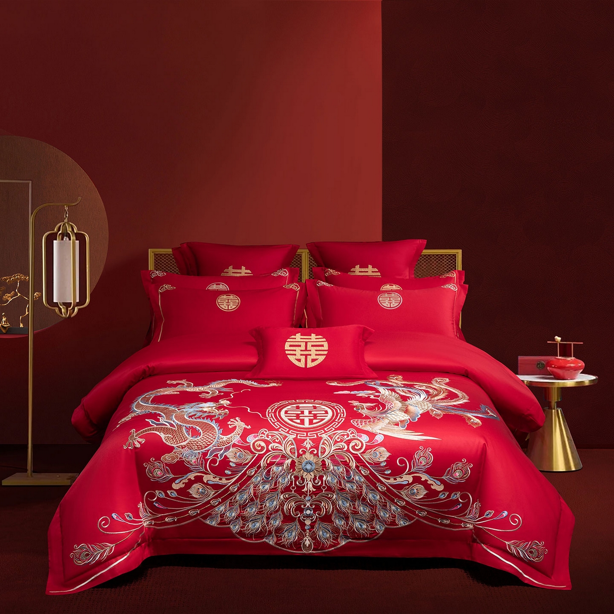 91家纺网 家纺一手货源 找家纺 （总）欧乐蒂 2025新款中式高端刺绣婚庆四件套