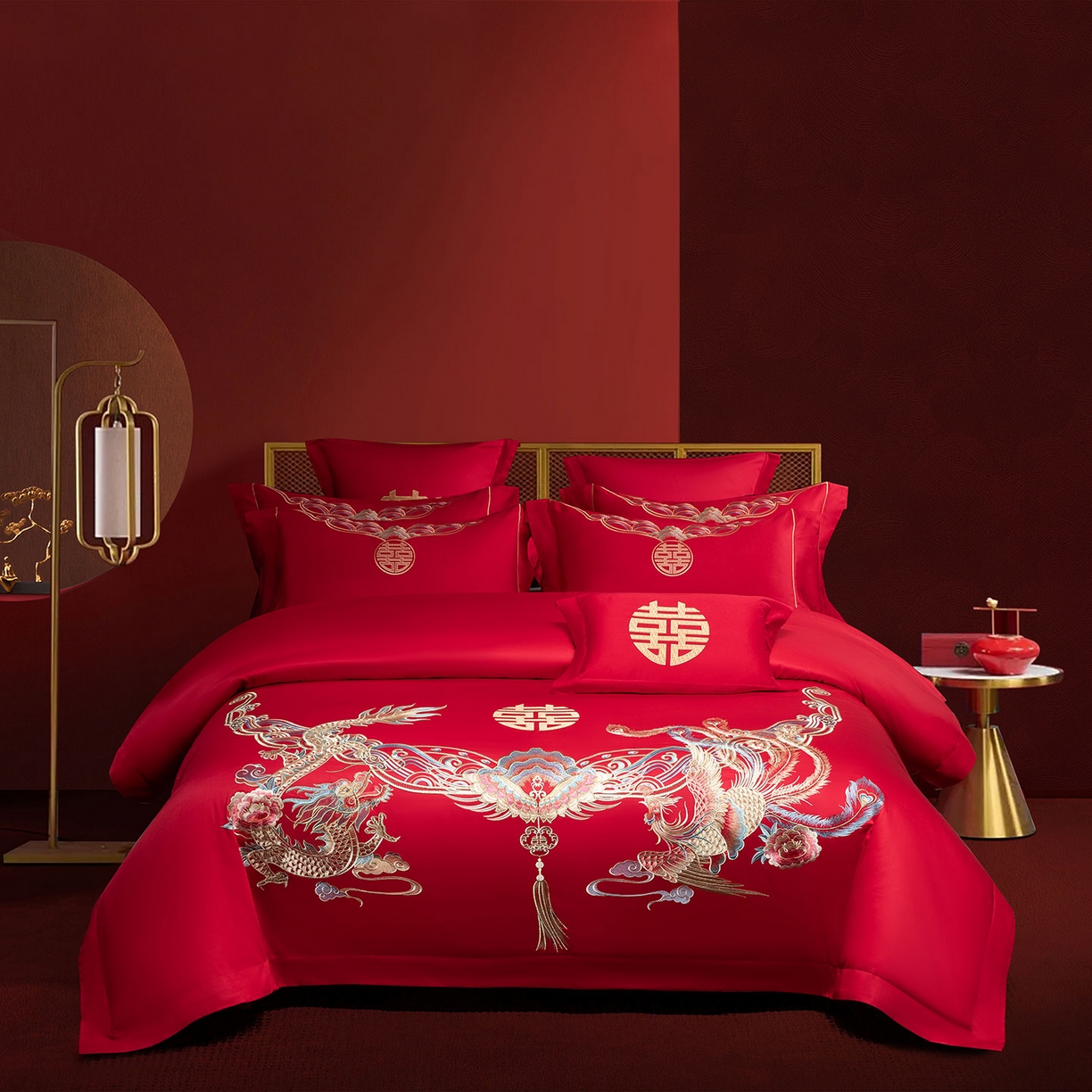 91家纺网 家纺一手货源 找家纺 （总）欧乐蒂 2025新款中式高端刺绣婚庆四件套