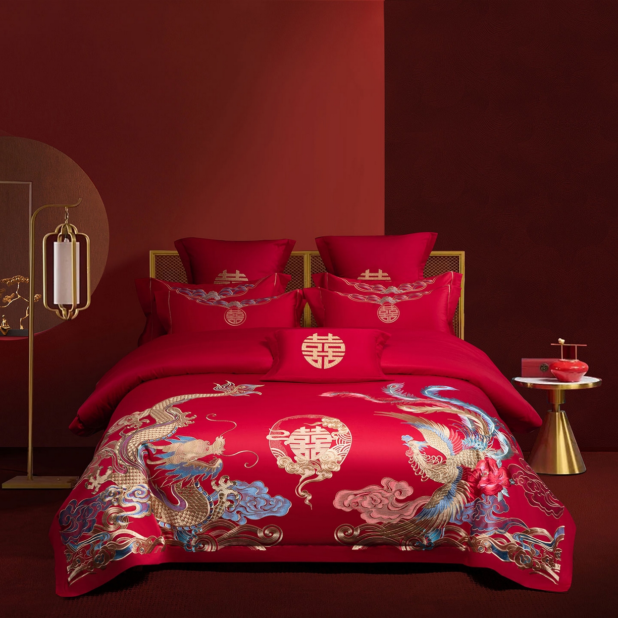 91家纺网 家纺一手货源 找家纺 （总）欧乐蒂 2025新款中式高端刺绣婚庆四件套