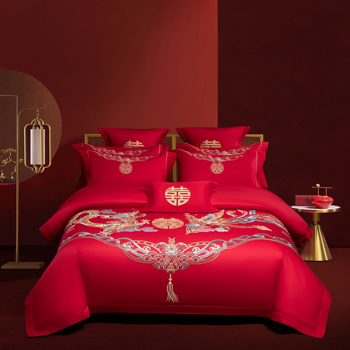 91家纺网 家纺一手货源 找家纺 （总）欧乐蒂 2025新款中式高端刺绣婚庆四件套