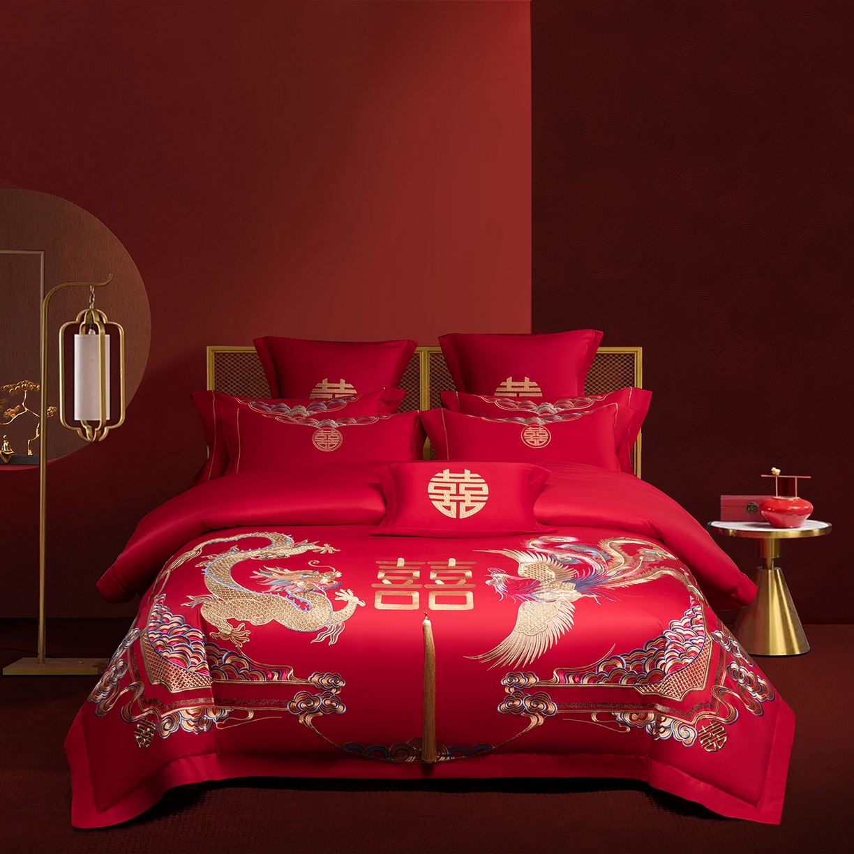 91家纺网 家纺一手货源 找家纺 （总）欧乐蒂 2025新款中式高端刺绣婚庆四件套