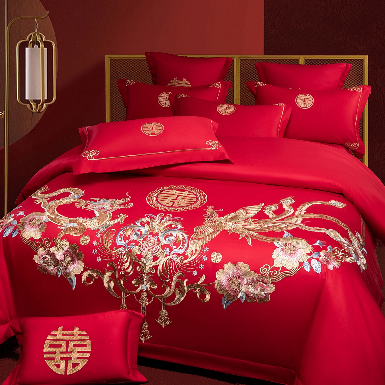 91家纺网 家纺一手货源 找家纺 （总）欧乐蒂 2025新款中式高端刺绣婚庆四件套