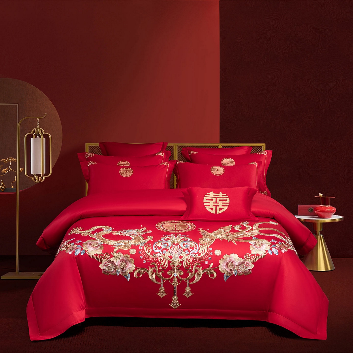 （总）欧乐蒂 2025新款中式高端刺绣婚庆四件套