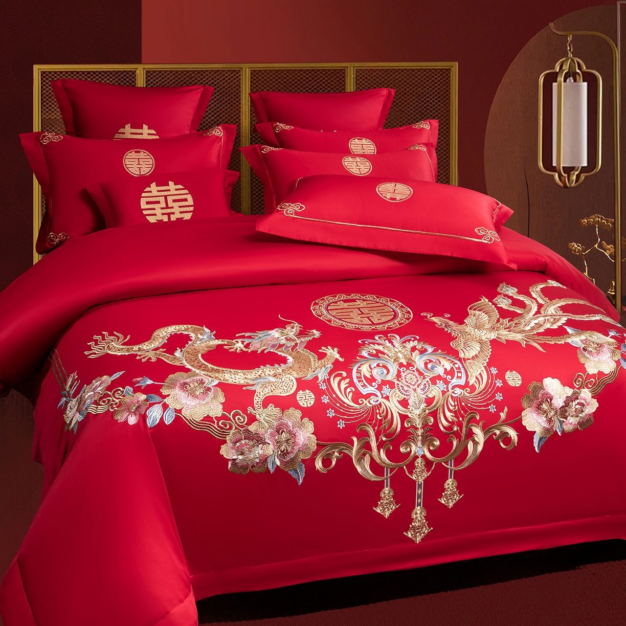 91家纺网 家纺一手货源 找家纺 （总）欧乐蒂 2025新款中式高端刺绣婚庆四件套